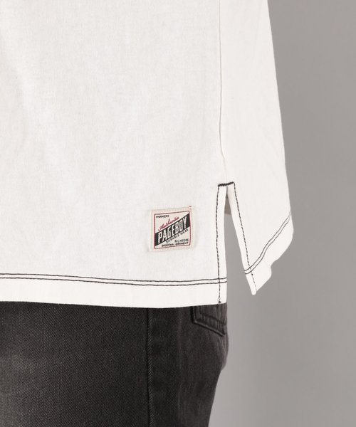 PAGEBOY(ページボーイ)の「ハイショクステッチ5袖プルオーバー(Tシャツ/カットソー・レディース・ホワイト/レッド/ライトベージュ・FREE)」の9枚目の写真