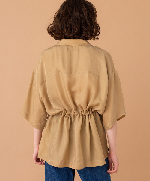 UNITED TOKYO（ユナイテッドトウキョウ）の「ブラウジング開襟シャツ（シャツ/ブラウス・レディース・ブラック/ベージュ/オレンジ・1）」の9枚目の写真