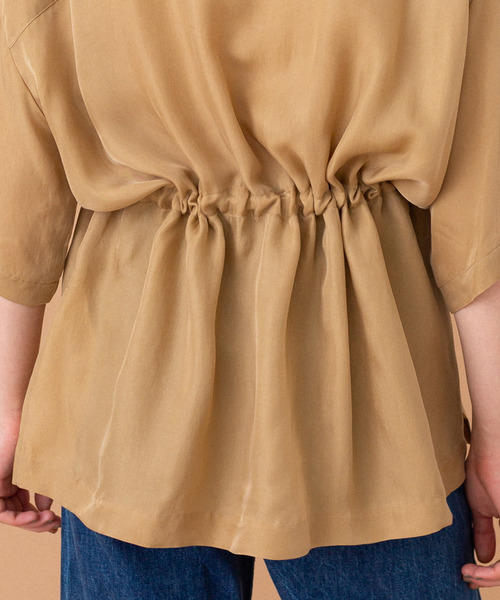 UNITED TOKYO（ユナイテッドトウキョウ）の「ブラウジング開襟シャツ（シャツ/ブラウス・レディース・ブラック/ベージュ/オレンジ・1）」の13枚目の写真