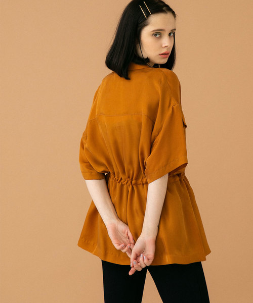 UNITED TOKYO（ユナイテッドトウキョウ）の「ブラウジング開襟シャツ（シャツ/ブラウス・レディース・ブラック/ベージュ/オレンジ・1）」の20枚目の写真