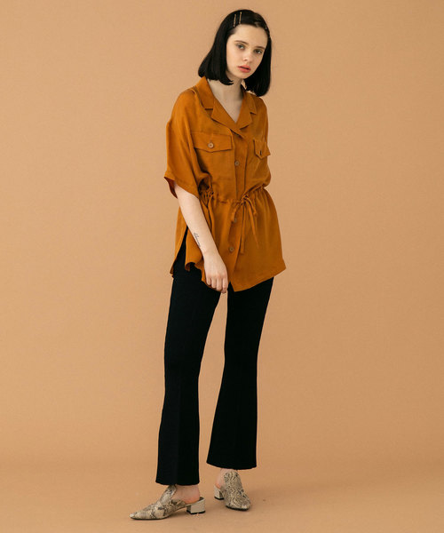 UNITED TOKYO（ユナイテッドトウキョウ）の「ブラウジング開襟シャツ（シャツ/ブラウス・レディース・ブラック/ベージュ/オレンジ・1）」の16枚目の写真