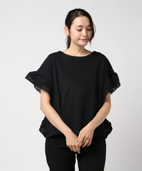 B.I.D.(ビーアイディー)の「bid / 天竺袖レース切替PO(Tシャツ/カットソー・レディース・ブラック/オフホワイト/マスタード・FREE)」の15枚目の写真