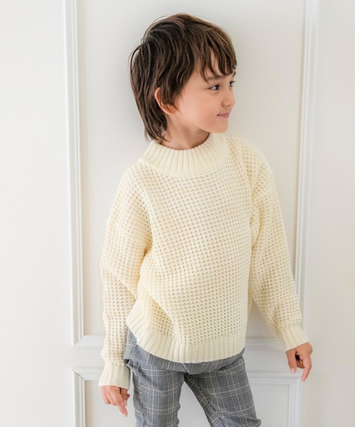 Catherine Cottage(キャサリンコテージ)の「ワッフルニットセーター JUNIOR(ニット/セーター・キッズ・ブラック/オフホワイト/ワインレッド/スモークピンク・140/150/160)」の11枚目の写真