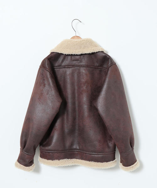 coen(コーエン)の「フェイクムートンB-3ジャケット(ブルゾン/ボアジャケット)(ブルゾン・レディース・ダークブラウン・FREE)」の9枚目の写真