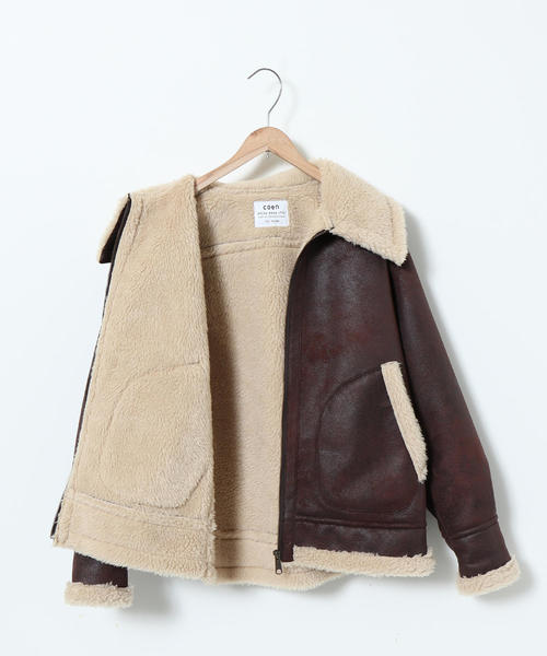 coen(コーエン)の「フェイクムートンB-3ジャケット(ブルゾン/ボアジャケット)(ブルゾン・レディース・ダークブラウン・FREE)」の8枚目の写真