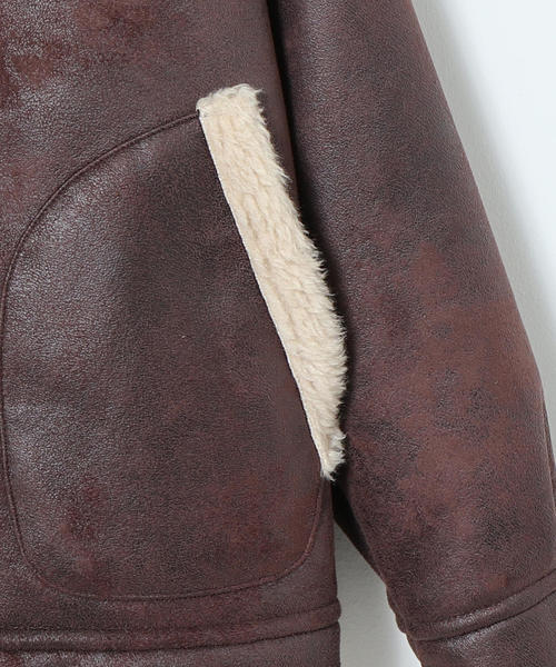 coen(コーエン)の「フェイクムートンB-3ジャケット(ブルゾン/ボアジャケット)(ブルゾン・レディース・ダークブラウン・FREE)」の19枚目の写真