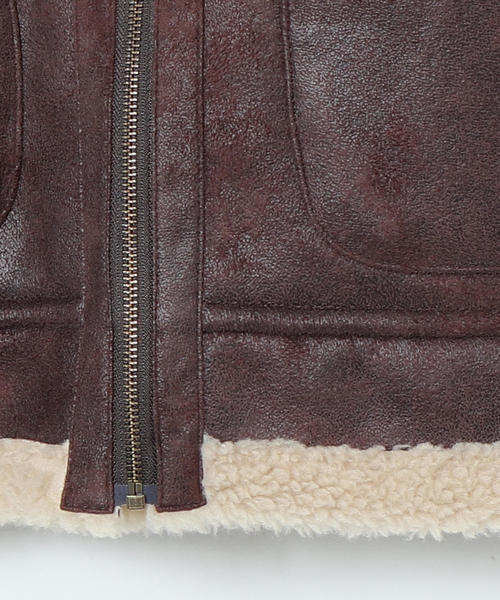 coen(コーエン)の「フェイクムートンB-3ジャケット(ブルゾン/ボアジャケット)(ブルゾン・レディース・ダークブラウン・FREE)」の17枚目の写真