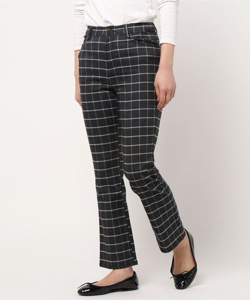 BELLUNA(ベルーナ)の「ウルトラ美脚ブーツカットパンツ68丈(その他パンツ・レディース・ブラック/ブラック系その他/杢グレー/グレー系その他/グリーン系その他/ストライプ/チェック/ブラック系その他2/グレー/グレー系その他2・SMALL/MEDIUM/LARGE/X-LARGE)」の5枚目の写真