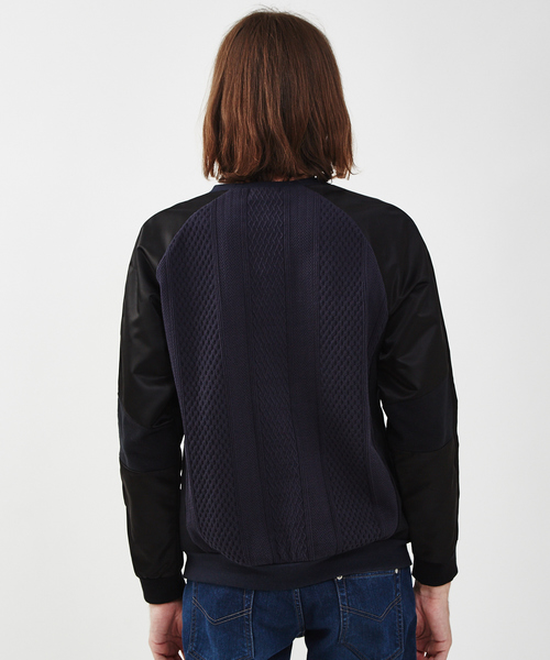 5351 POUR LES HOMMES(ゴーサンゴーイチプールオム)の「ケーブルジャガード異素材プルオーバー(Tシャツ/カットソー・メンズ・ブラック/ネイビー・46/48/50)」の5枚目の写真