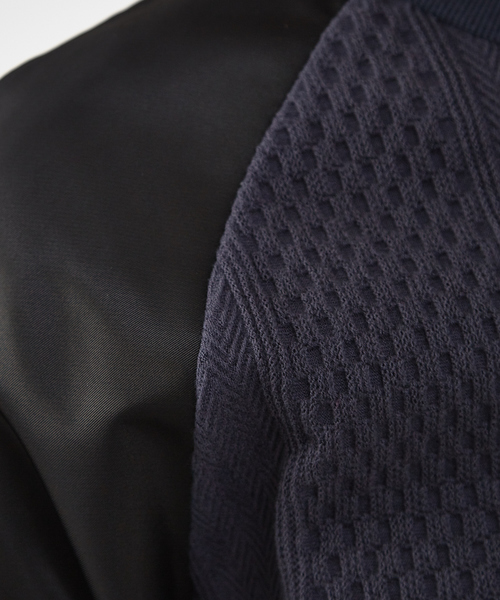 5351 POUR LES HOMMES(ゴーサンゴーイチプールオム)の「ケーブルジャガード異素材プルオーバー(Tシャツ/カットソー・メンズ・ブラック/ネイビー・46/48/50)」の9枚目の写真