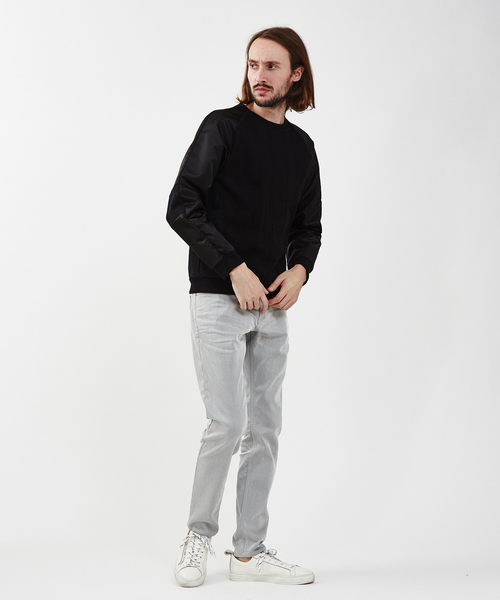 5351 POUR LES HOMMES(ゴーサンゴーイチプールオム)の「ケーブルジャガード異素材プルオーバー(Tシャツ/カットソー・メンズ・ブラック/ネイビー・46/48/50)」の10枚目の写真
