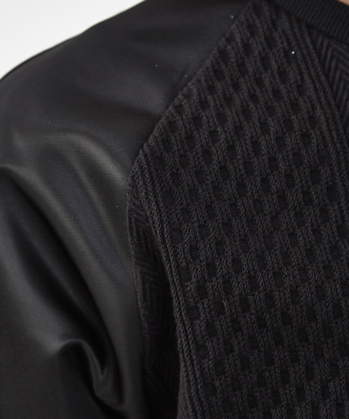 5351 POUR LES HOMMES(ゴーサンゴーイチプールオム)の「ケーブルジャガード異素材プルオーバー(Tシャツ/カットソー・メンズ・ブラック/ネイビー・46/48/50)」の11枚目の写真