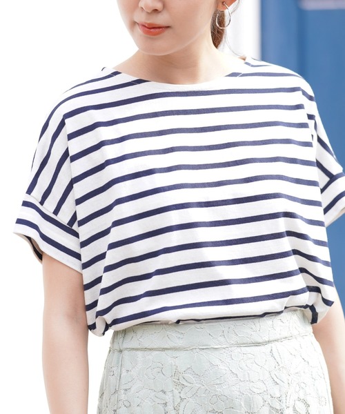 rps（アールピーエス）の「ボーダービッグＴｅｅ（Tシャツ/カットソー・レディース・ブラック/グレー/ブルー系その他2/ネイビー/グリーン・M）」の5枚目の写真