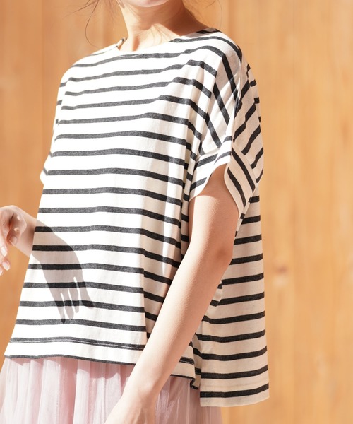 rps（アールピーエス）の「ボーダービッグＴｅｅ（Tシャツ/カットソー・レディース・ブラック/グレー/ブルー系その他2/ネイビー/グリーン・M）」の3枚目の写真