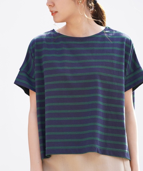 rps（アールピーエス）の「ボーダービッグＴｅｅ（Tシャツ/カットソー・レディース・ブラック/グレー/ブルー系その他2/ネイビー/グリーン・M）」の4枚目の写真