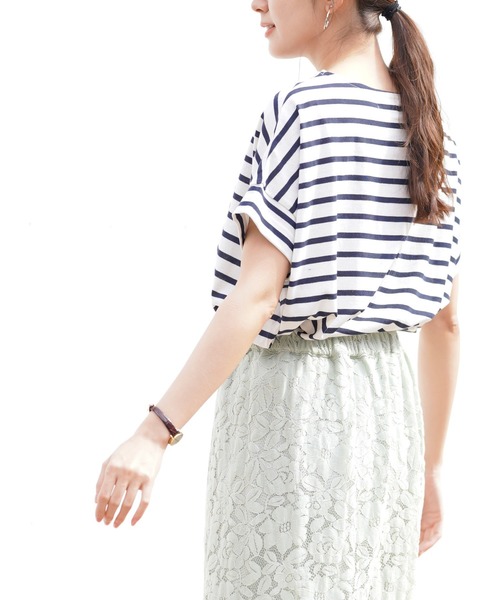 rps（アールピーエス）の「ボーダービッグＴｅｅ（Tシャツ/カットソー・レディース・ブラック/グレー/ブルー系その他2/ネイビー/グリーン・M）」の20枚目の写真