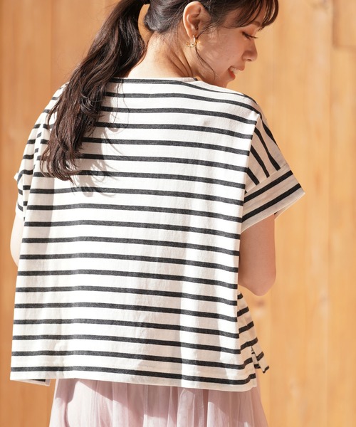 rps（アールピーエス）の「ボーダービッグＴｅｅ（Tシャツ/カットソー・レディース・ブラック/グレー/ブルー系その他2/ネイビー/グリーン・M）」の18枚目の写真