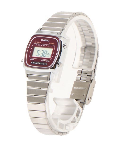 INNOCENT（イノセント）の「『CASIO（カシオ）』デジタルミニ　腕時計（デジタル腕時計・レディース・シルバー系その他/シルバー/シルバー系その他2/ボルドー・FREE）」の2枚目の写真