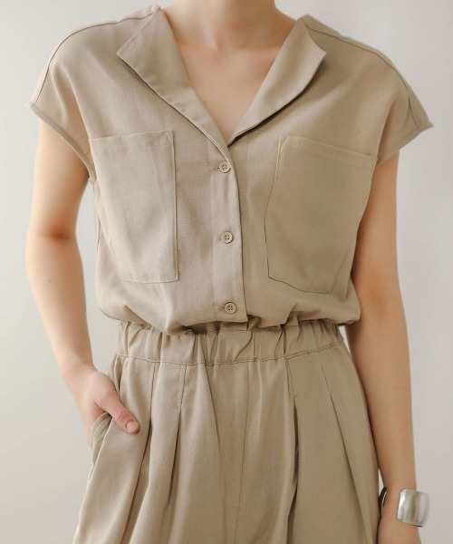 Bab(バブ)の「【WEB限定】スタイルアップジャンプスーツ(つなぎ/オールインワン・レディース・ブラック/ベージュ・38)」の8枚目の写真