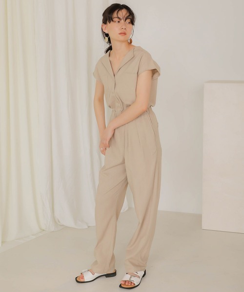 Bab(バブ)の「【WEB限定】スタイルアップジャンプスーツ(つなぎ/オールインワン・レディース・ブラック/ベージュ・38)」の18枚目の写真