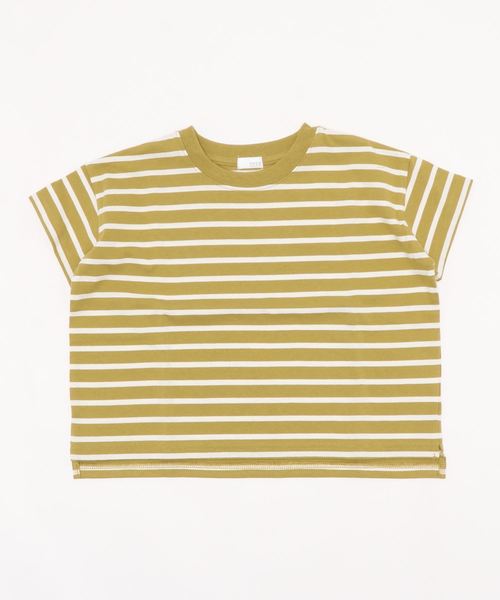 LOWRYS FARM（ローリーズファーム）の「ＵＳＡボーダーＳＳ　886106（Tシャツ/カットソー・キッズ・ブラック/ベージュ/カーキ/ピンク/イエロー・MEDIUM/LARGE/X-LARGE）」の9枚目の写真