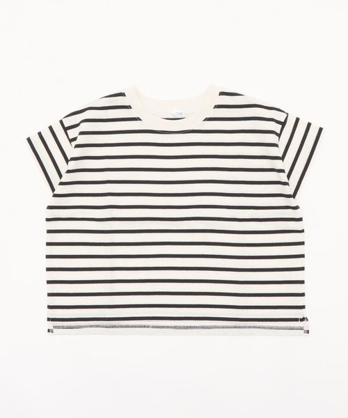 LOWRYS FARM（ローリーズファーム）の「ＵＳＡボーダーＳＳ　886106（Tシャツ/カットソー・キッズ・ブラック/ベージュ/カーキ/ピンク/イエロー・MEDIUM/LARGE/X-LARGE）」の7枚目の写真