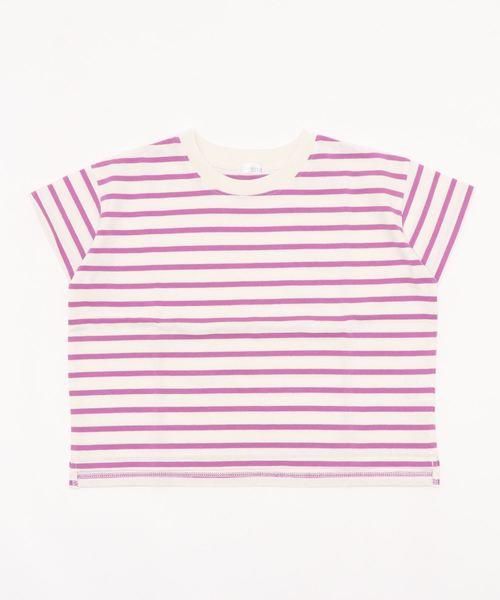 LOWRYS FARM（ローリーズファーム）の「ＵＳＡボーダーＳＳ　886106（Tシャツ/カットソー・キッズ・ブラック/ベージュ/カーキ/ピンク/イエロー・MEDIUM/LARGE/X-LARGE）」の6枚目の写真