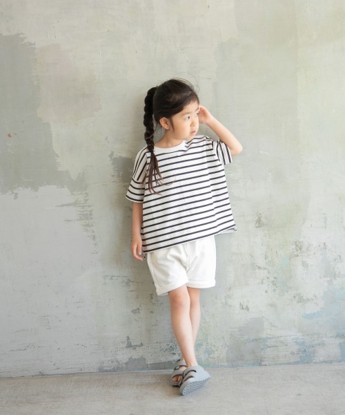 LOWRYS FARM（ローリーズファーム）の「ＵＳＡボーダーＳＳ　886106（Tシャツ/カットソー・キッズ・ブラック/ベージュ/カーキ/ピンク/イエロー・MEDIUM/LARGE/X-LARGE）」の22枚目の写真