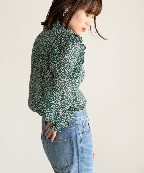 LOWRYS FARM（ローリーズファーム）の「ヴィンテージフラワーＢＬ　892999（シャツ/ブラウス・レディース・ホワイト/ブラック/グリーン・FREE）」の10枚目の写真