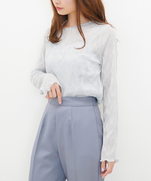 archives（アルシーヴ）の「キャミインナー付きシアーラメ長袖プルオーバー（Tシャツ/カットソー・レディース・グレー/シルバーグレー/ベージュ/ブラック・MEDIUM）」の17枚目の写真