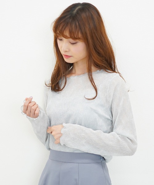archives（アルシーヴ）の「キャミインナー付きシアーラメ長袖プルオーバー（Tシャツ/カットソー・レディース・グレー/シルバーグレー/ベージュ/ブラック・MEDIUM）」の18枚目の写真