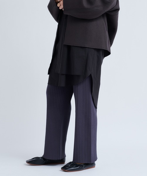 DouDou（ドゥドゥ）の「【新色追加】セットアップニットパンツ（その他パンツ・レディース・オフホワイト/チャコールグレー/グリーン/グレイッシュベージュ/ベージュ・FREE）」の3枚目の写真