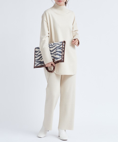 DouDou（ドゥドゥ）の「【新色追加】セットアップニットパンツ（その他パンツ・レディース・オフホワイト/チャコールグレー/グリーン/グレイッシュベージュ/ベージュ・FREE）」の6枚目の写真