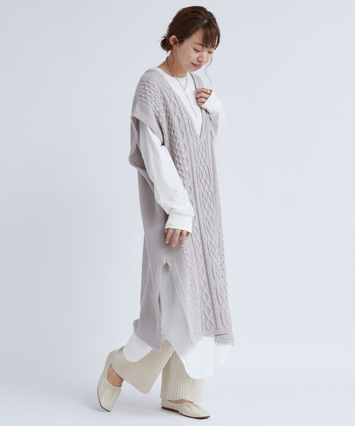 DouDou（ドゥドゥ）の「【新色追加】セットアップニットパンツ（その他パンツ・レディース・オフホワイト/チャコールグレー/グリーン/グレイッシュベージュ/ベージュ・FREE）」の15枚目の写真