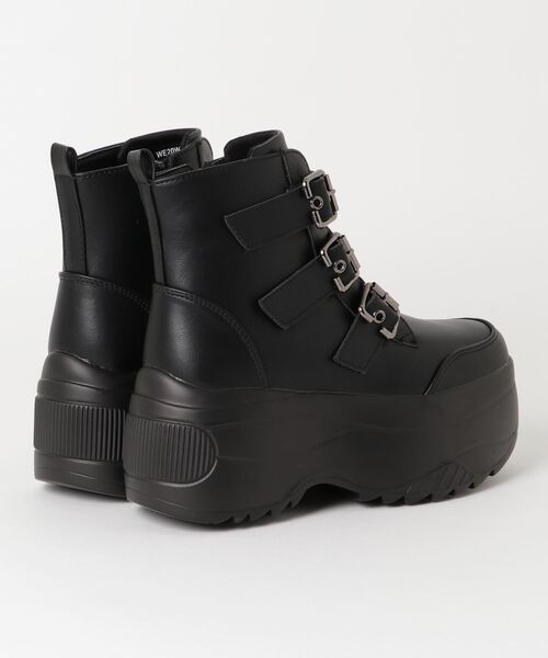 WEGO(ウィゴー)の「WEGO/ベルトデザインブーツ(ブーツ・レディース・ブラック・MEDIUM/LARGE)」の5枚目の写真