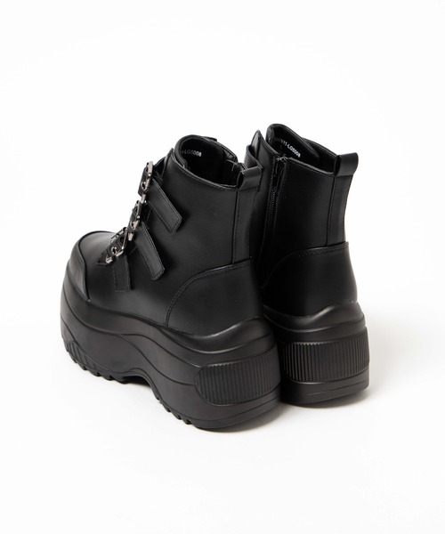 WEGO(ウィゴー)の「WEGO/ベルトデザインブーツ(ブーツ・レディース・ブラック・MEDIUM/LARGE)」の8枚目の写真