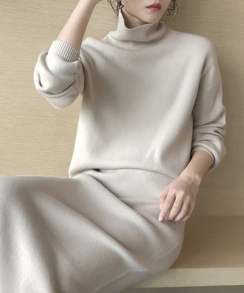 ニット×スカートセットアップ