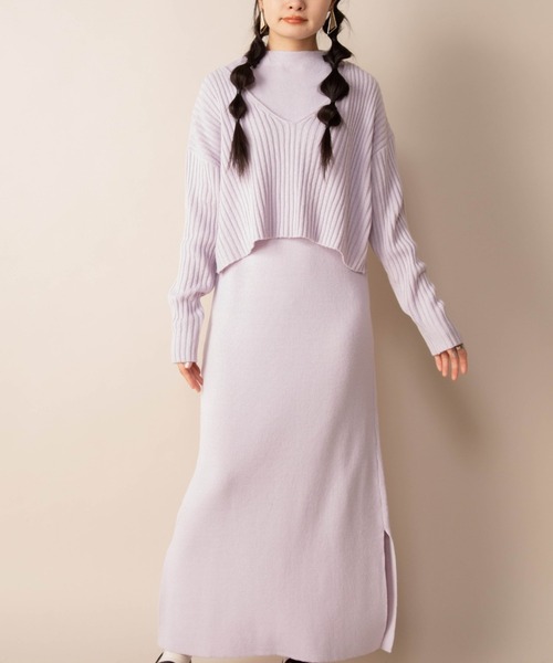 Mysa&Liina（ミーサリーナ）の「セットアップニットワンピース（ワンピース・レディース・ベージュ/オフホワイト/ラベンダー/キャメル・M）」の2枚目の写真