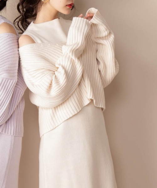 Mysa&Liina（ミーサリーナ）の「セットアップニットワンピース（ワンピース・レディース・ベージュ/オフホワイト/ラベンダー/キャメル・M）」の3枚目の写真