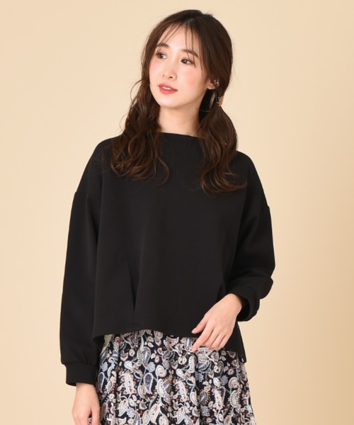 INTERPLANET（インタープラネット）の「ダンボールＢＡＣＫボタン布帛ドッキングプルオーバー（Tシャツ/カットソー・レディース・ブラック/パープル/ライトグレー・FREE）」の6枚目の写真