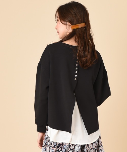 INTERPLANET（インタープラネット）の「ダンボールＢＡＣＫボタン布帛ドッキングプルオーバー（Tシャツ/カットソー・レディース・ブラック/パープル/ライトグレー・FREE）」の8枚目の写真