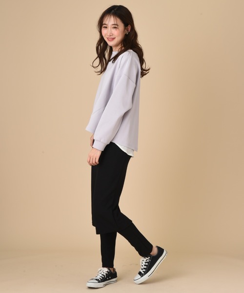 INTERPLANET（インタープラネット）の「ダンボールＢＡＣＫボタン布帛ドッキングプルオーバー（Tシャツ/カットソー・レディース・ブラック/パープル/ライトグレー・FREE）」の17枚目の写真