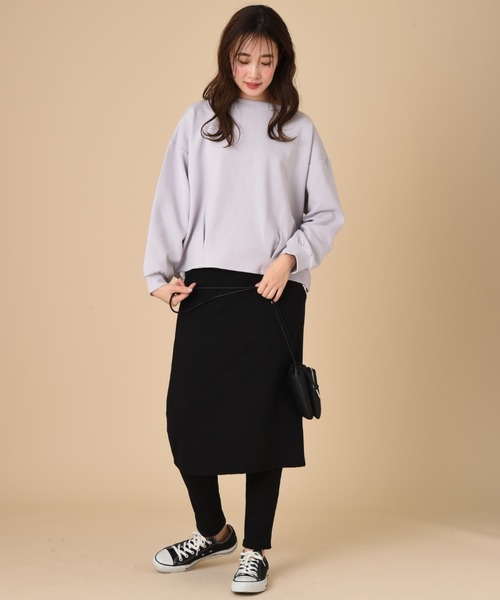 INTERPLANET（インタープラネット）の「ダンボールＢＡＣＫボタン布帛ドッキングプルオーバー（Tシャツ/カットソー・レディース・ブラック/パープル/ライトグレー・FREE）」の18枚目の写真