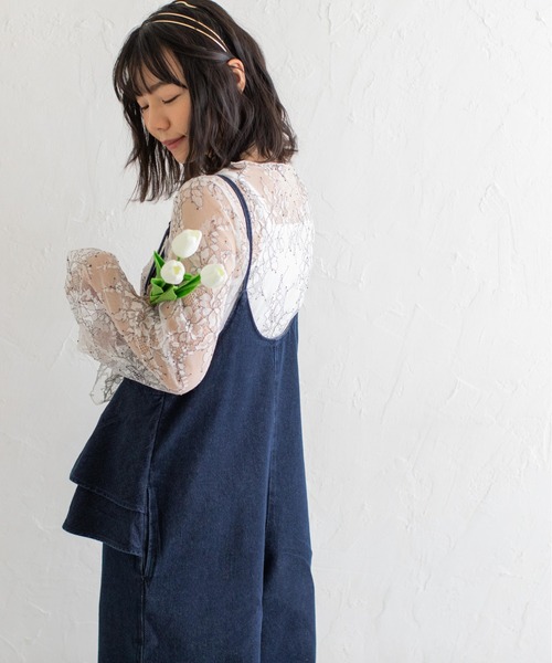 Mysa&Liina（ミーサリーナ）の「インナー付きシアーレースブラウス（シャツ/ブラウス・レディース・ブラック/オフホワイト・M）」の6枚目の写真