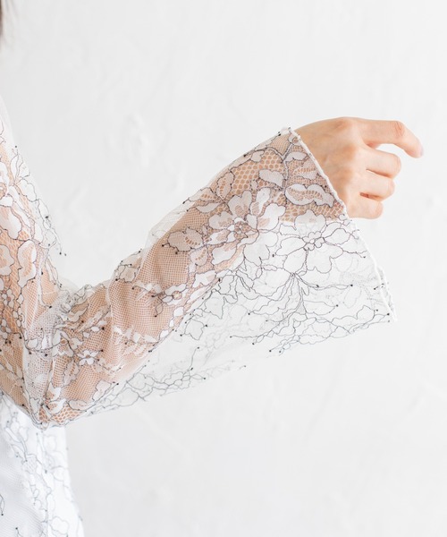 Mysa&Liina（ミーサリーナ）の「インナー付きシアーレースブラウス（シャツ/ブラウス・レディース・ブラック/オフホワイト・M）」の11枚目の写真