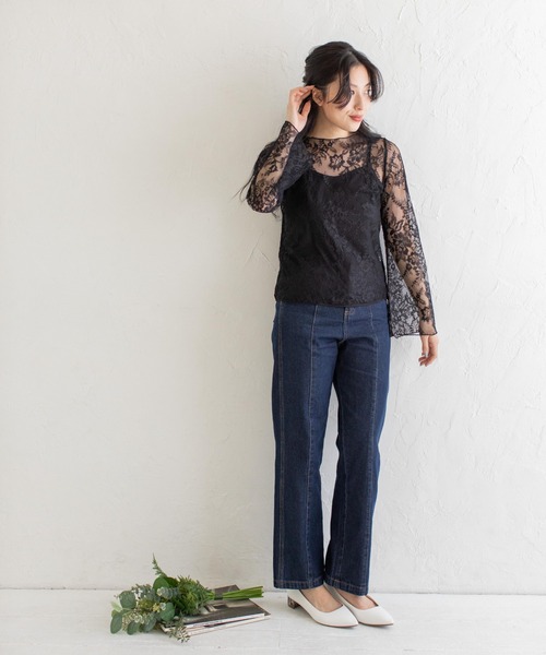 Mysa&Liina（ミーサリーナ）の「インナー付きシアーレースブラウス（シャツ/ブラウス・レディース・ブラック/オフホワイト・M）」の17枚目の写真