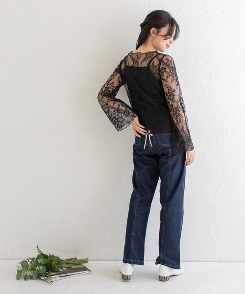 Mysa&Liina（ミーサリーナ）の「インナー付きシアーレースブラウス（シャツ/ブラウス・レディース・ブラック/オフホワイト・M）」の18枚目の写真