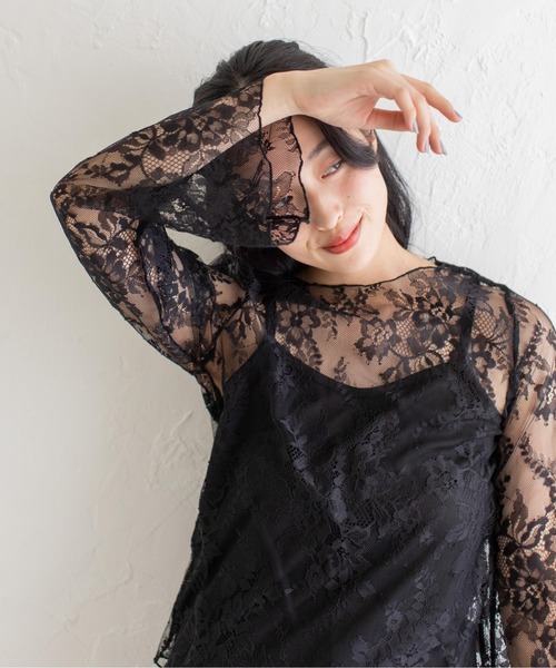 Mysa&Liina（ミーサリーナ）の「インナー付きシアーレースブラウス（シャツ/ブラウス・レディース・ブラック/オフホワイト・M）」の19枚目の写真