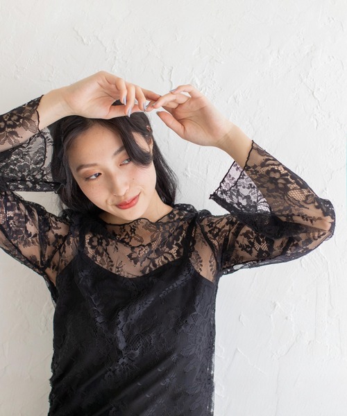 Mysa&Liina（ミーサリーナ）の「インナー付きシアーレースブラウス（シャツ/ブラウス・レディース・ブラック/オフホワイト・M）」の20枚目の写真