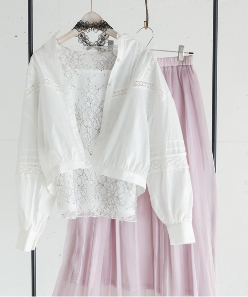 Mysa&Liina（ミーサリーナ）の「インナー付きシアーレースブラウス（シャツ/ブラウス・レディース・ブラック/オフホワイト・M）」の21枚目の写真